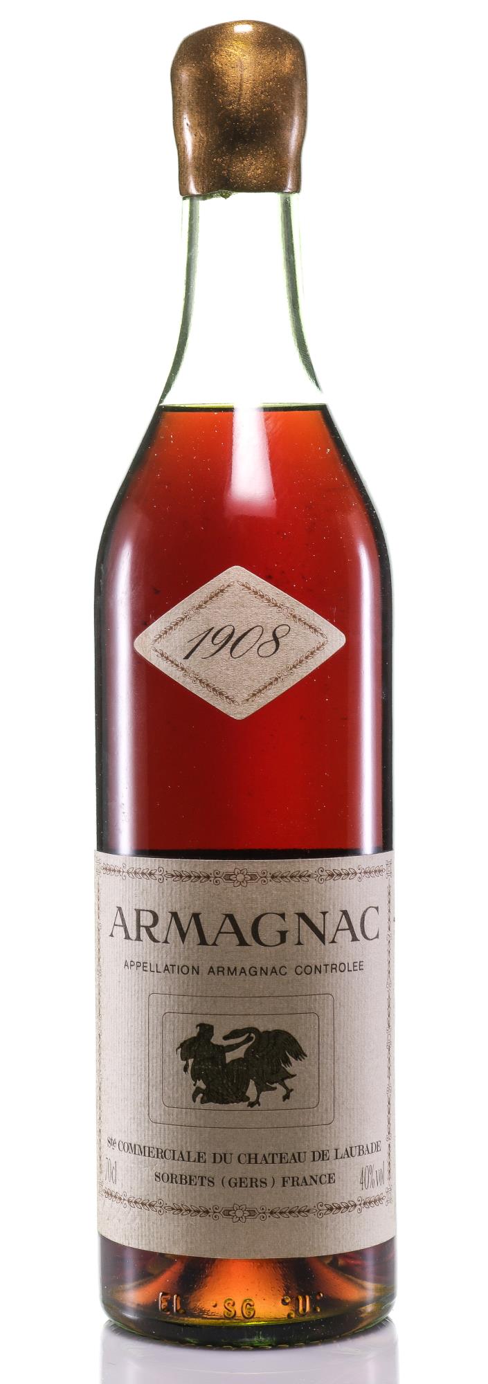Armagnac 1908 Château de Laubade Bas-Armagnac (1x70cl)