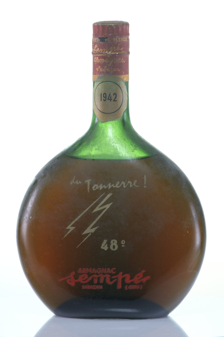 Armagnac 1942 Sempé  Armagnac Sabazan "du Tonnerre!" Stencilled Bottle (1x70cl) - Rue Pinard Europe