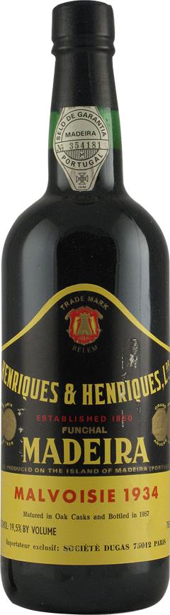 Madeira 1934 Henriques & Henriques  Matured in Oak Casks (1x75cl) - Rue Pinard Europe