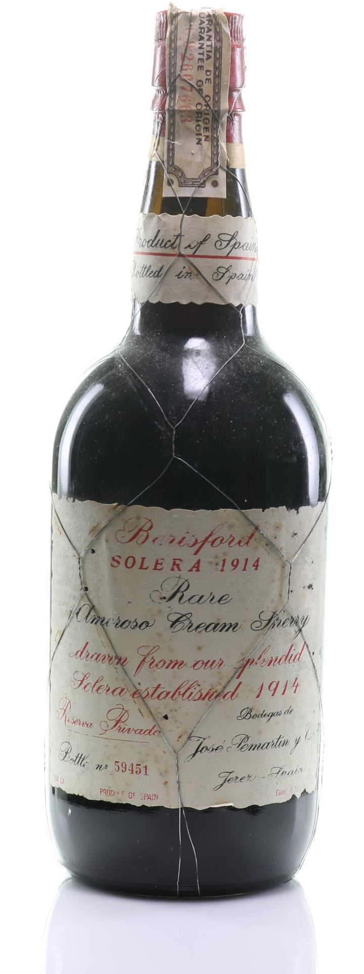 Berisford Distillery Amoroso Cream Sherry Reserva Privada Solera 1914