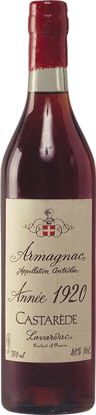 Armagnac 1920 Castarède   (1x70cl) - Rue Pinard Europe