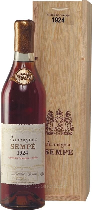 Sempé Armagnac 1924 Vintage – Rare Old Liquor – Rue Pinard