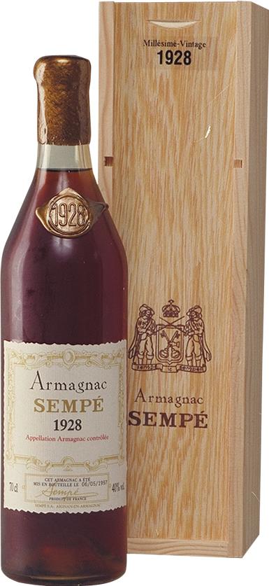 1928 Armagnac Sempé - Exquisite Vintage in Wooden Case