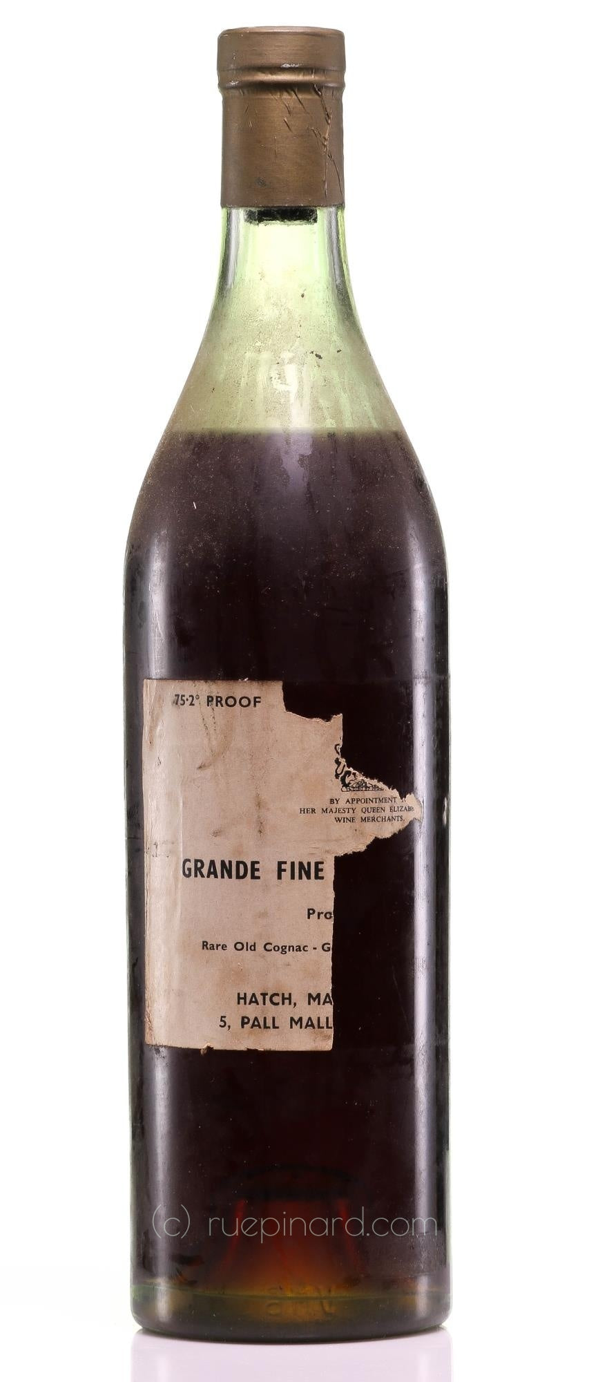 Hatch Mansfield & Co. Grande Fine Champagne Cognac 1875 Vintage Bottled 1958 - Rue Pinard