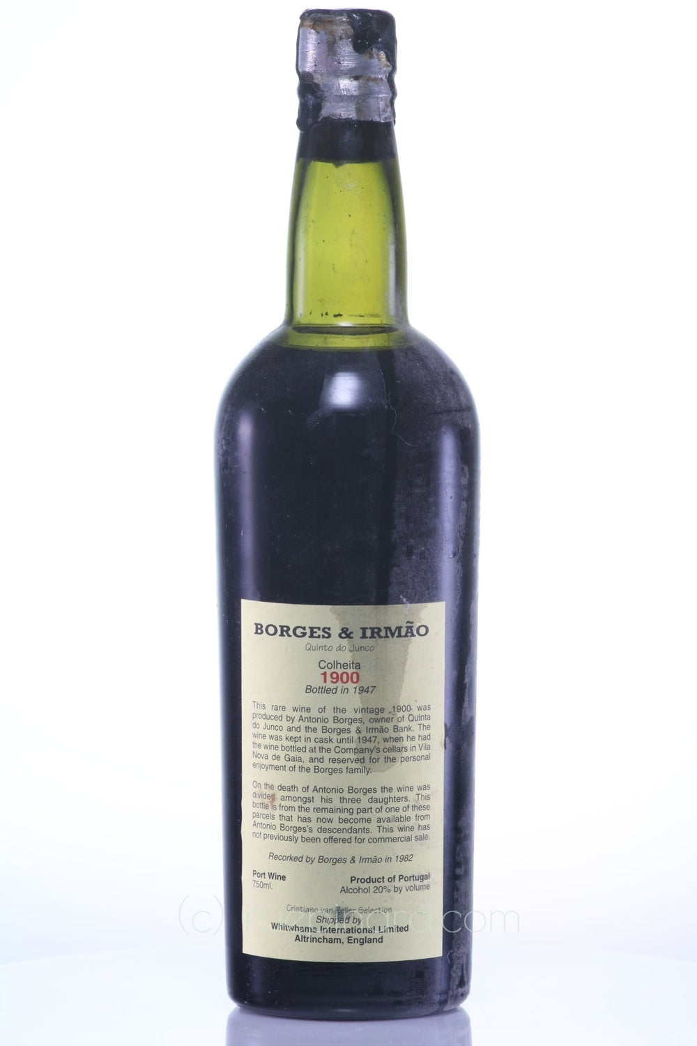 Borges & Irmao Colheita Port Wine Vintage 1900, 1947 Bottled, 1982 Recorked, Quinto do Junco - Rue Pinard