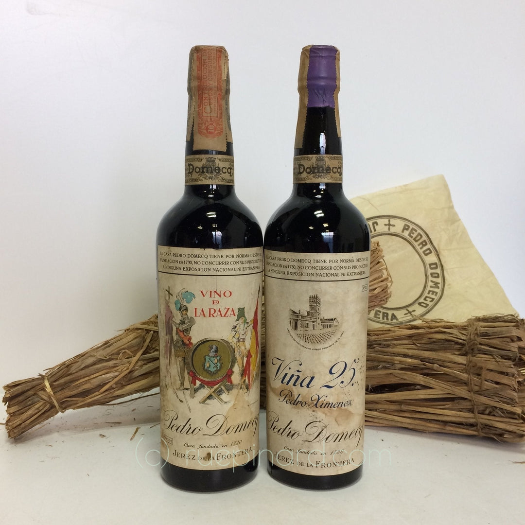 Pedro Domecq, Vino de La Raza & Viña 25 Pedro Ximenez (1950-1960s) - Jerez - 2 Bottles (0.75L) - Rue Pinard