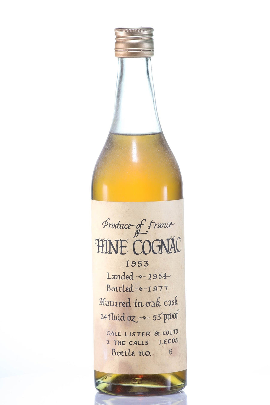Cognac 1953 Hine & Co T.  Fine Cognac (1x70cl) - Rue Pinard Europe