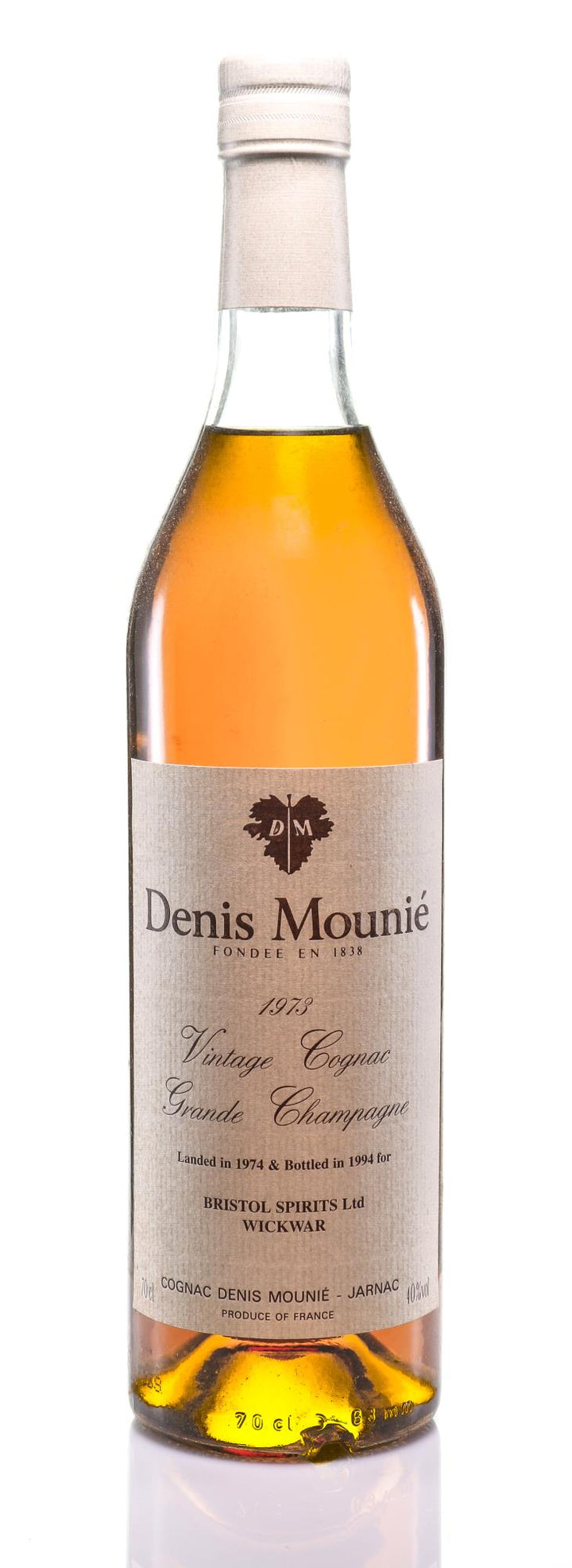 Denis-Mounié Grande Champagne Cognac 1973 - Rare Vintage Selection