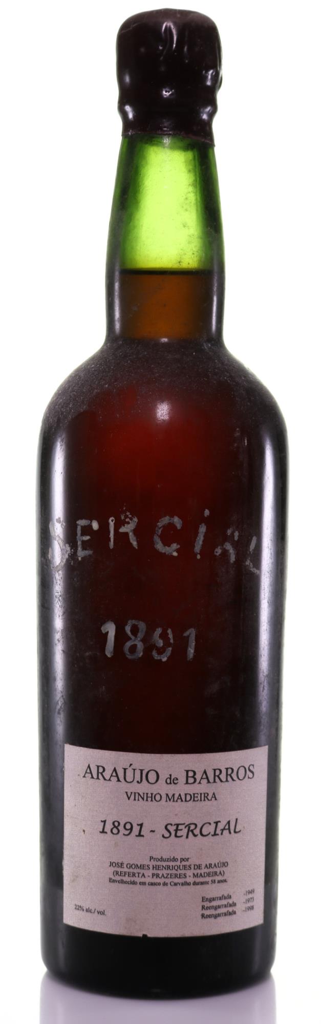 H. Araújo de Barros 1891 Sercial Madeira - Rare Vintage