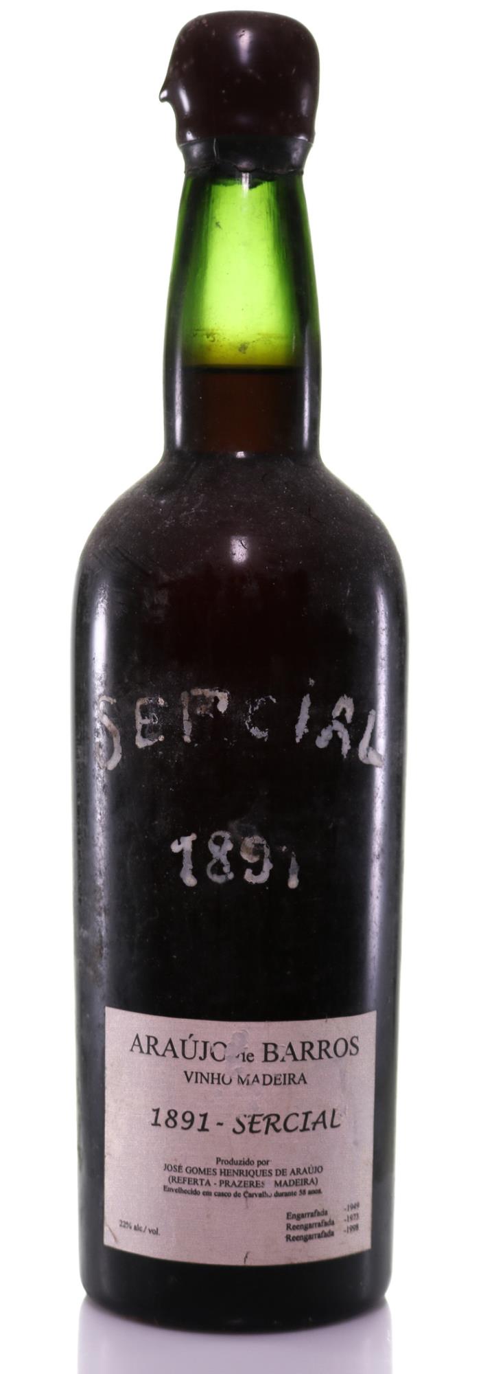 1891 H. Araújo de Barros Sercial Madeira Wine