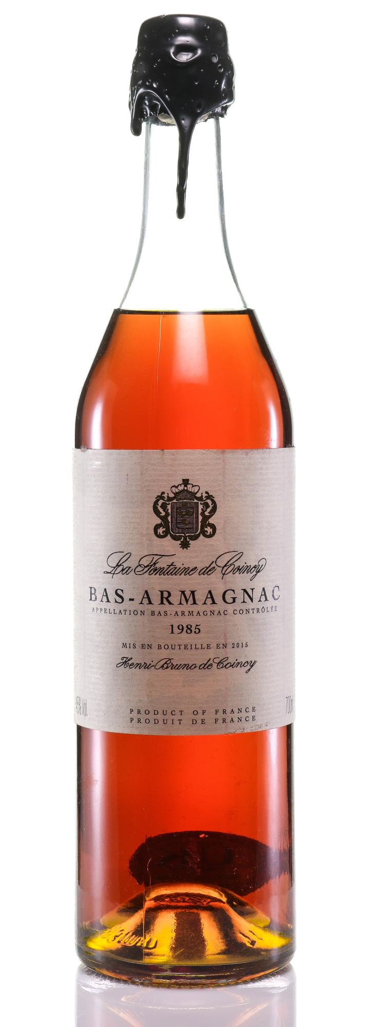 1985 Fontaine de Coincy Bas-Armagnac, Bottled 2015