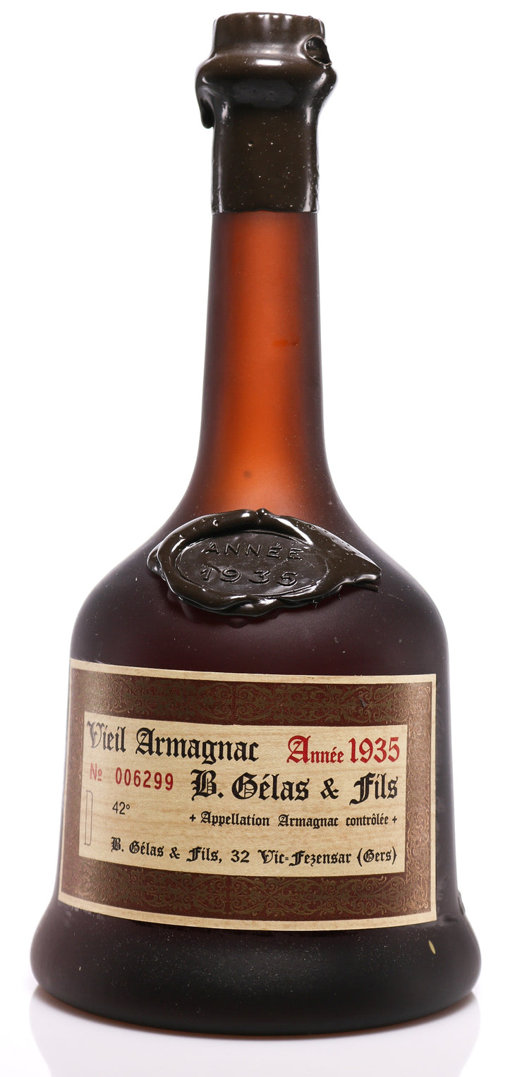 Gelas & Fils B. Armagnac 1935 Vieil Armagnac Bottle No. 006299