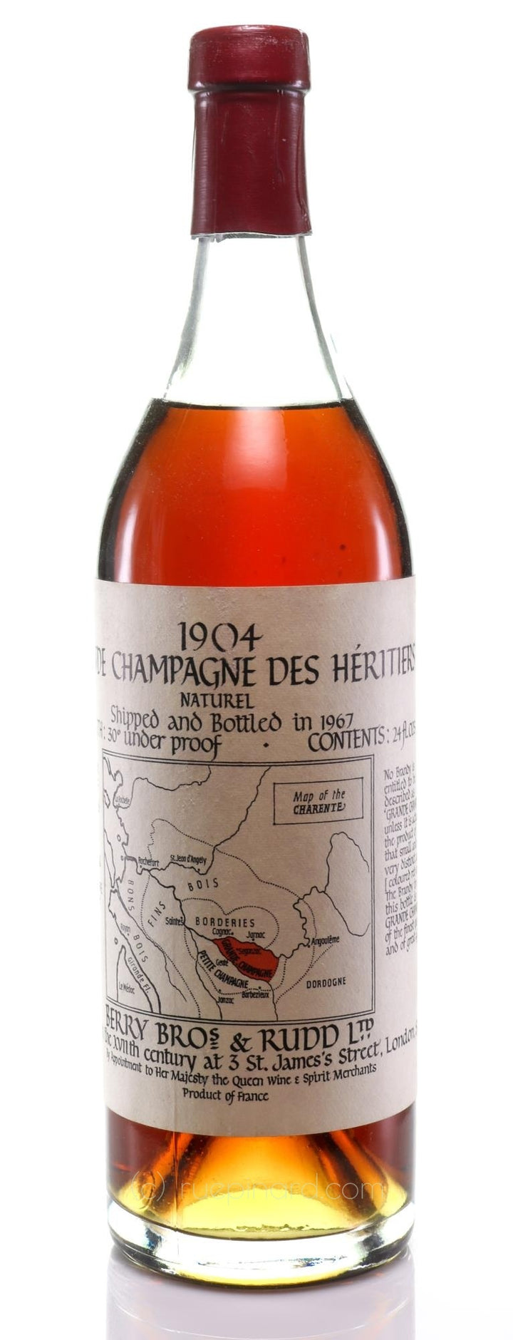 Grande Champagne Cognac des Héritiers 1904 (bottled 1967) - Berry Brothers & Rudd - Rue Pinard