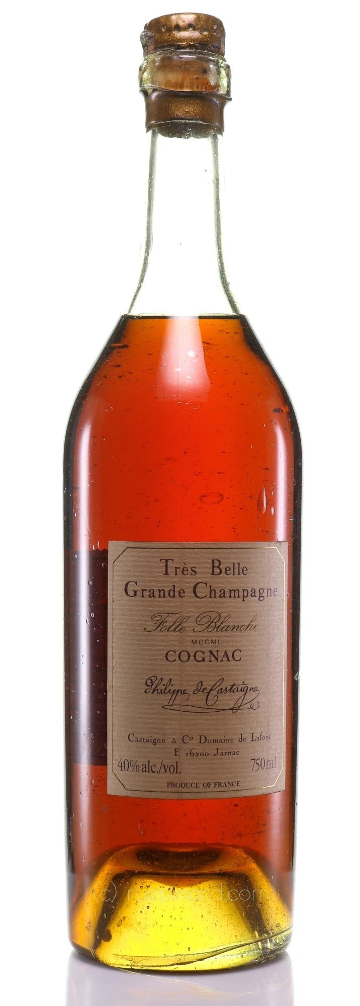 Philippe de Castaigne 1850 Cognac Folle Blanche Tres Belle Grande Champagne Pre-Phelloxera - Rue Pinard