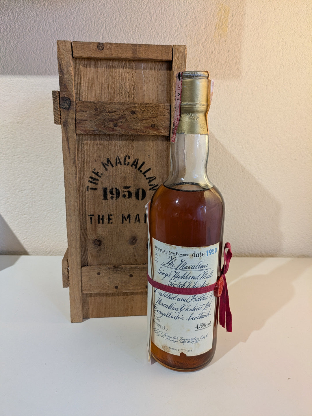 1950 The Macallan Handwritten Red Ribbon Single Malt Scotch Whisky - Rue Pinard Europe
