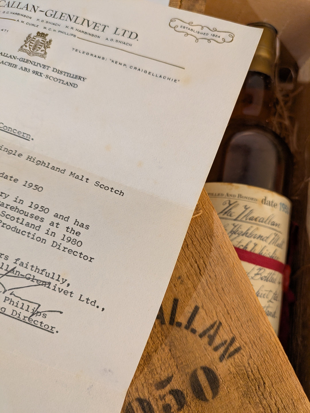 1950 The Macallan Handwritten Red Ribbon Single Malt Scotch Whisky - Rue Pinard Europe