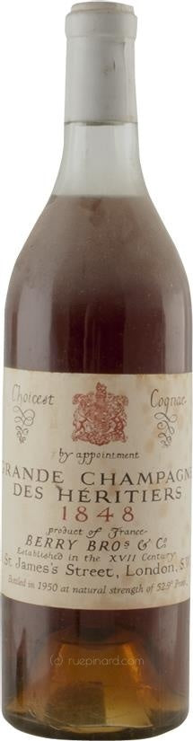 Berry Bros & Rudd 1950 Choicest Grande Champagne Cognac, 1848 Harvest - Rue Pinard