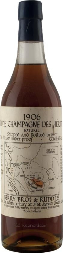 1906 Berry Brothers & Rudd Grande Champagne des Heritiers Cognac, Bottled 1967 - Rue Pinard