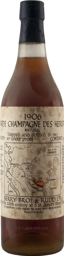 1906 Berry Brothers & Rudd Grande Champagne des Heritiers Cognac (Bottled 1967) - Rue Pinard