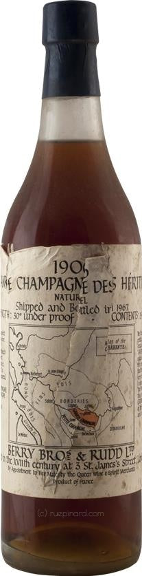 1906 Vintage Cognac from Berry Brothers & Rudd, Bottled 1967 - Grande Champagne Aged - Rue Pinard