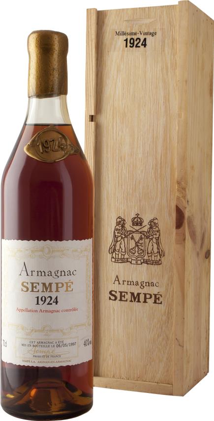 Armagnac Sempé 1924 with Original Wooden Case